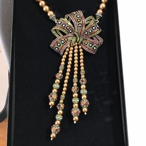 Heidi Daus Crystal Bow Pearl Necklace